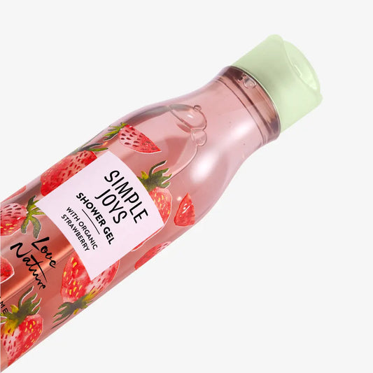 LOVE NATURE Simple Joys Shower Gel with Organic Strawberry Love Nature