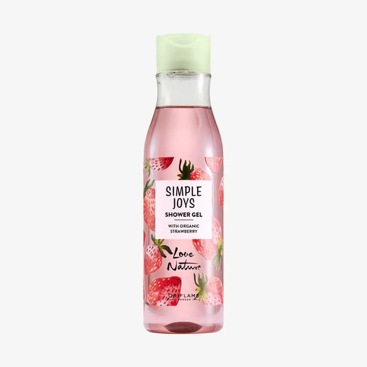 LOVE NATURE Simple Joys Shower Gel with Organic Strawberry Love Nature